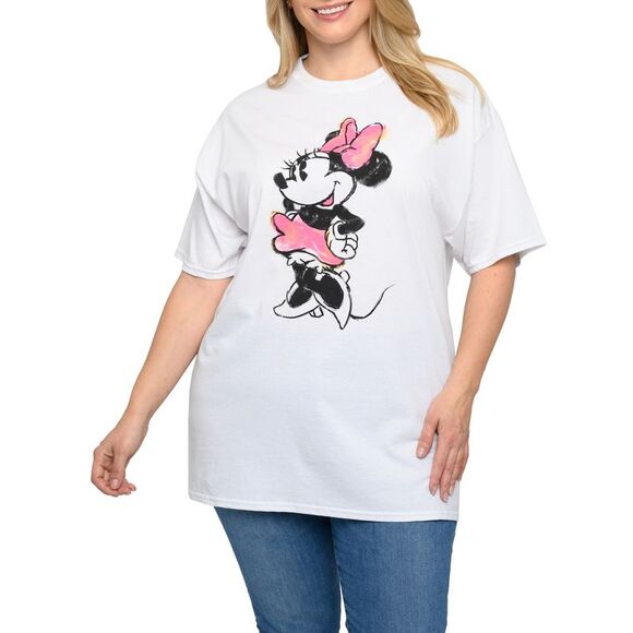 Disney Women's Plus Size Minnie Mouse T-Shirt Sketch Art White (Size 4X Only) - Picture 5 of 6